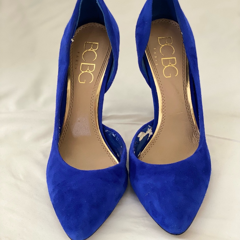 BCBG Women's Blue Suede Heels